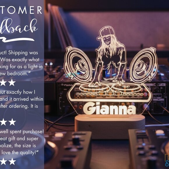 DJ Night Light – Personalized LED Lamp for Music Lovers - Picture 7 of 8